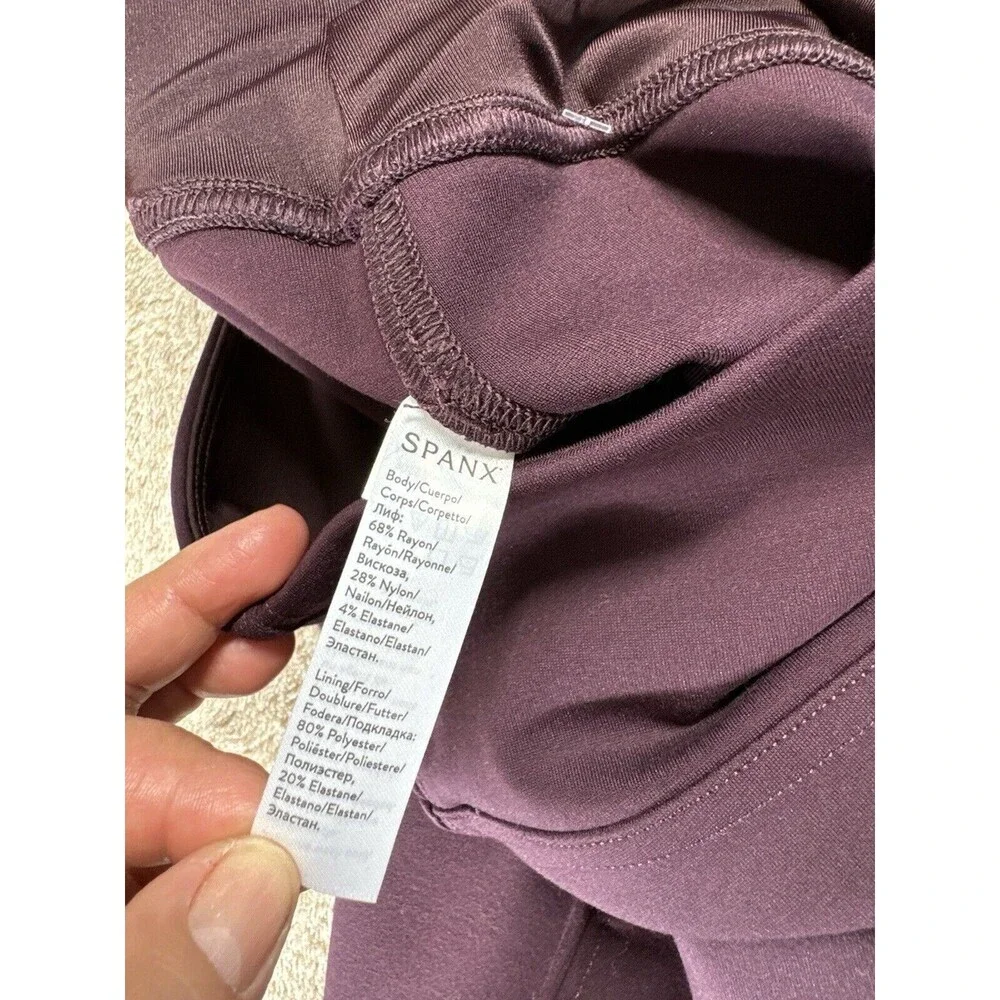 Spanx Ankle Length Ponte Leggings Brandywine Purple Women’s Small Petite NWT